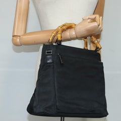 Gucci Bamboo Zip Pouch Nylon & Leather