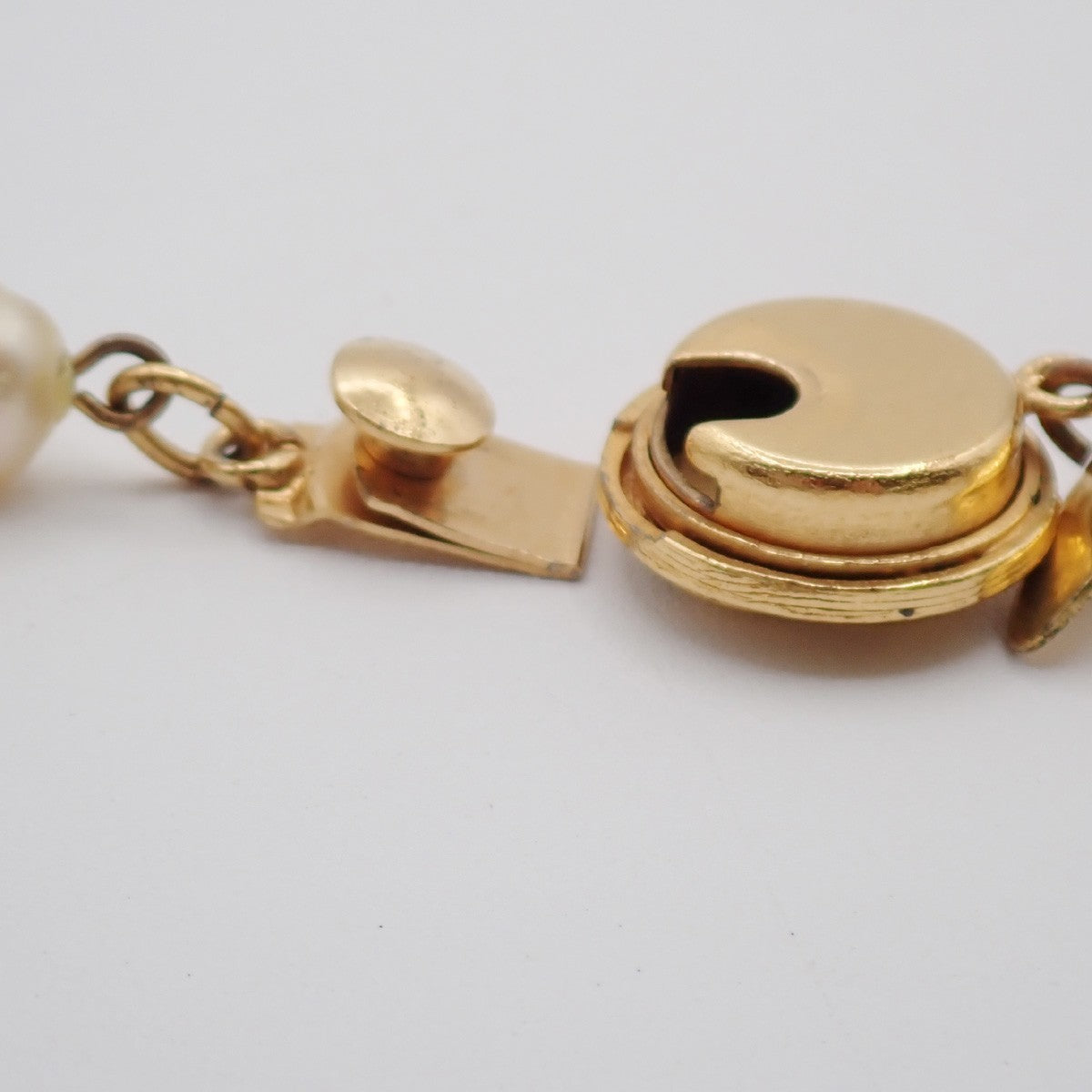 Chanel CC Necklace Faux Pearl and Metal