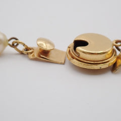 Chanel CC Necklace Faux Pearl and Metal