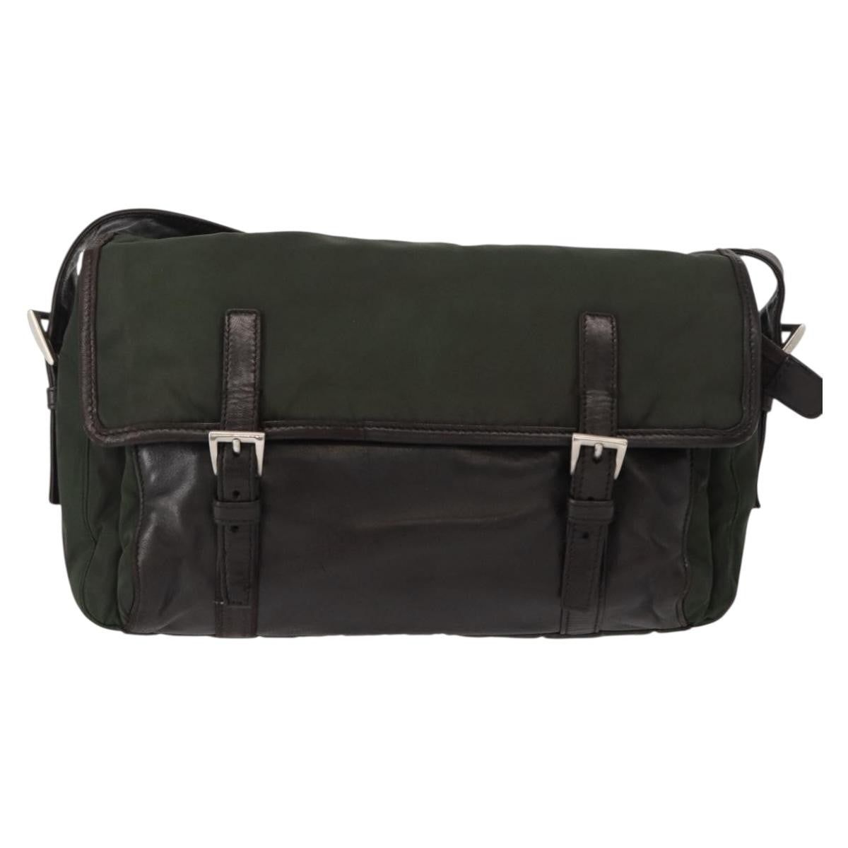 Prada Double Buckle Flap Messenger Bag Tessuto