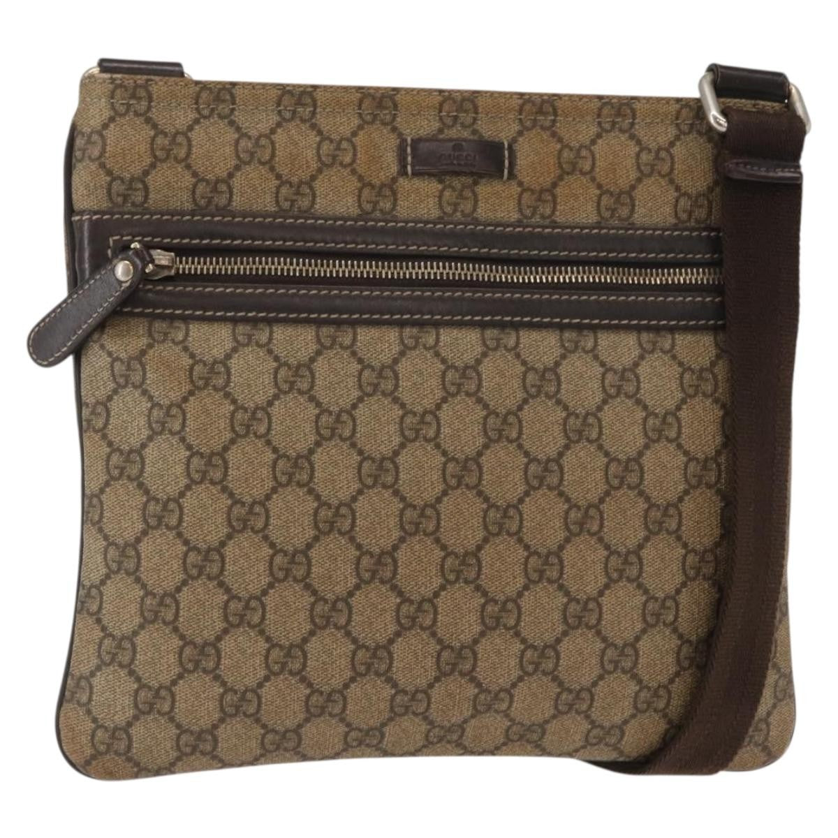 Gucci Flat Messenger Bag GG Coated Canvas