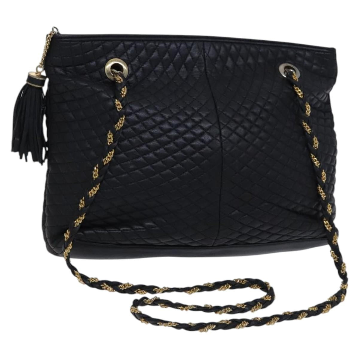 Bally Vintage Chain Shoulder Bag Quilted Leather
