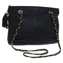 Bally Vintage Chain Shoulder Bag Quilted Leather