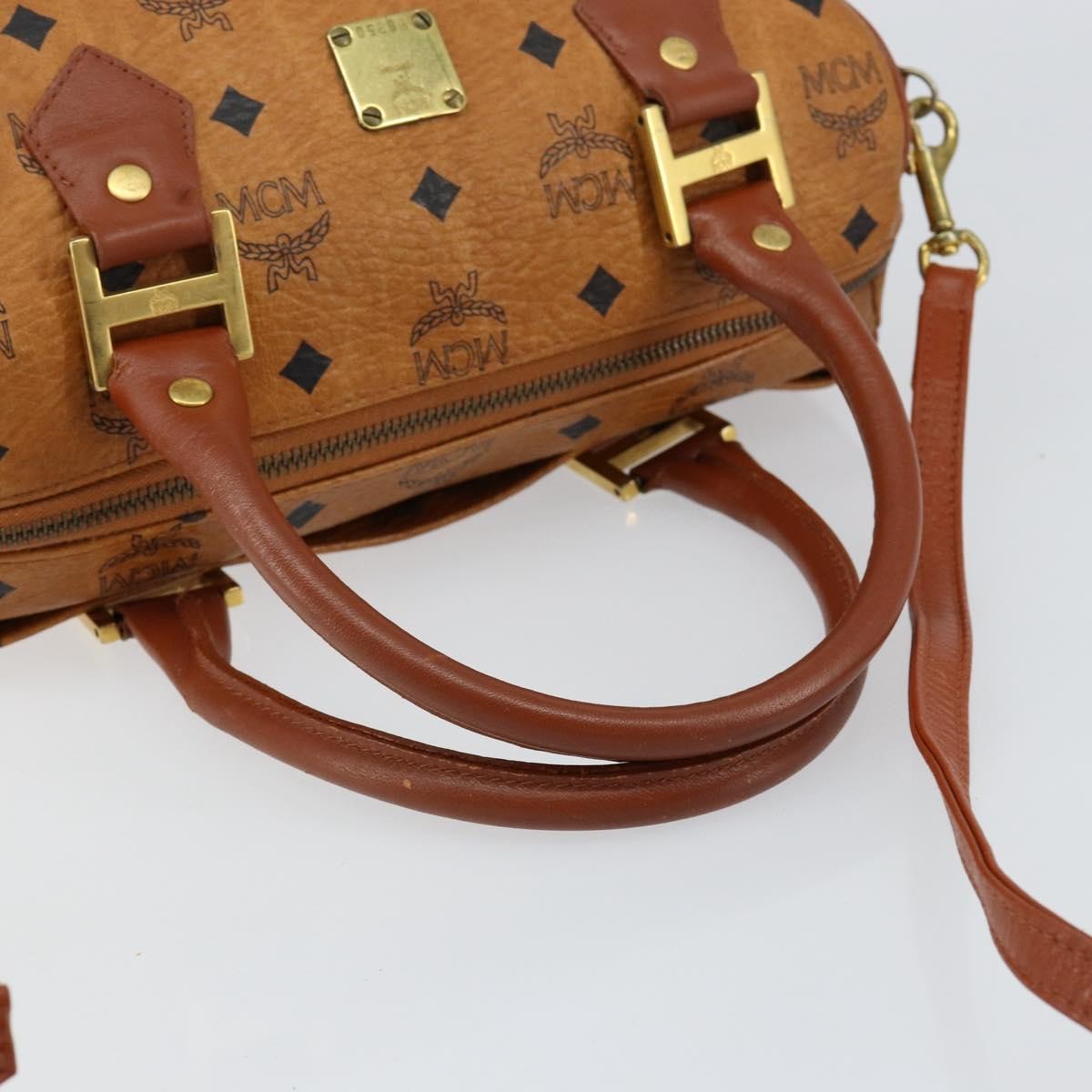 MCM Visetos Handbag Canvas and Leather