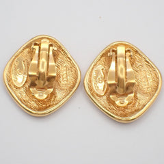 Chanel CC Rhombus Clip-On Earrings Metal