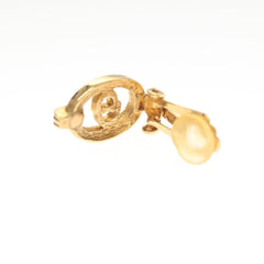 Christian Dior Petite CD Round Earrings Metal and Crystals