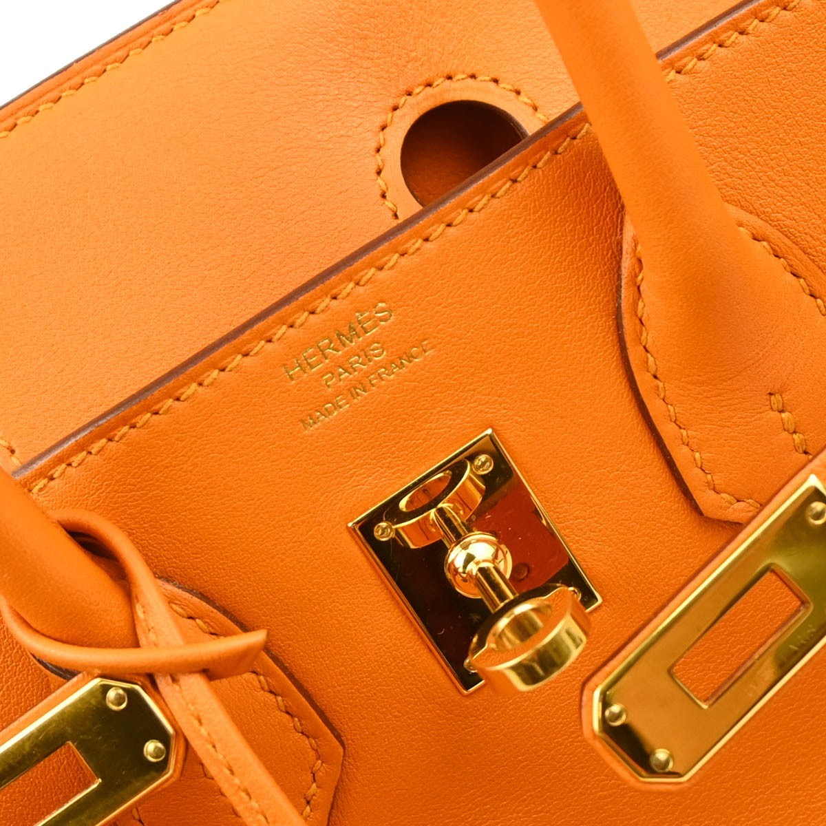 Hermes Birkin Handbag Orange Togo with Palladium Hardware