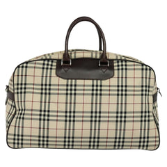 Burberry Vintage Zip Around Duffle Bag House Check Canvas