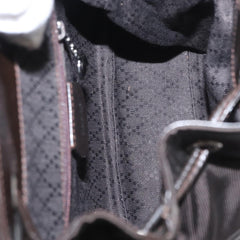 Gucci Vintage Bamboo Backpack Nylon and Patent Leather