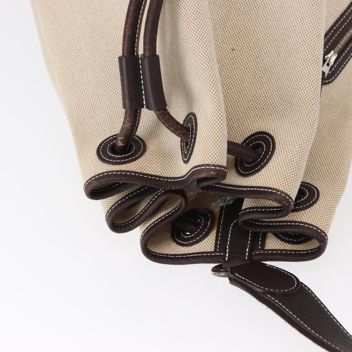 Hermes Sac Marin Recif Drawstring Bag Toile with Leather