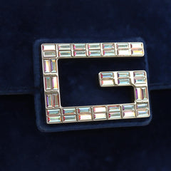 Gucci G Broadway Shoulder Bag Velvet with Crystals
