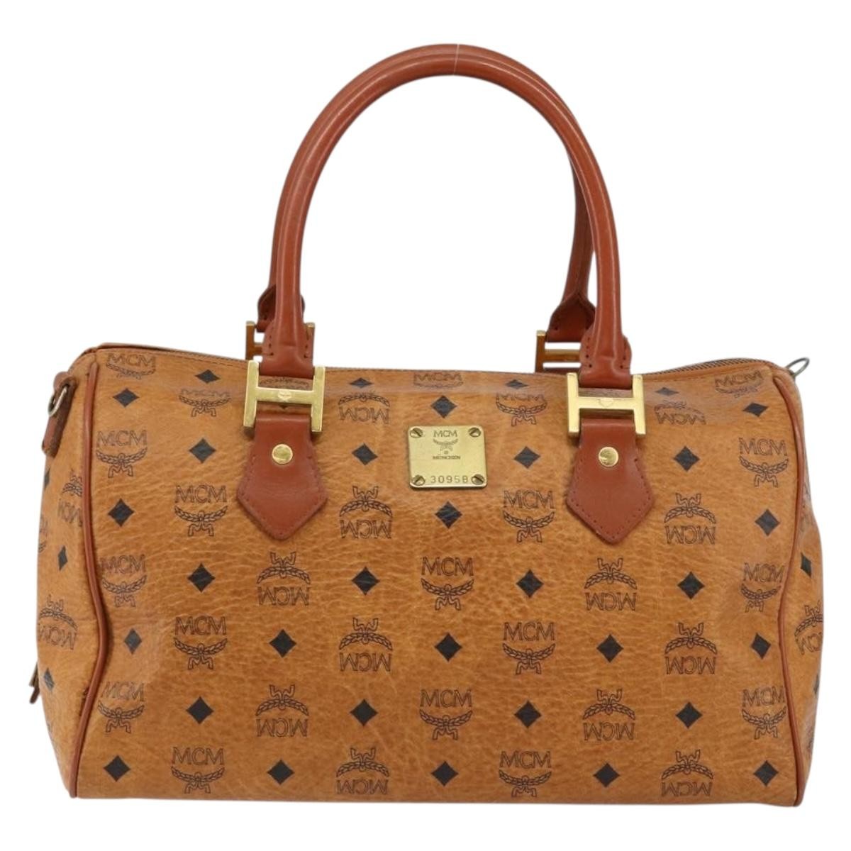 MCM Visetos Handbag Canvas and Leather