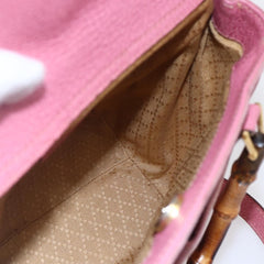 Gucci Vintage Bamboo Handle Bag Suede