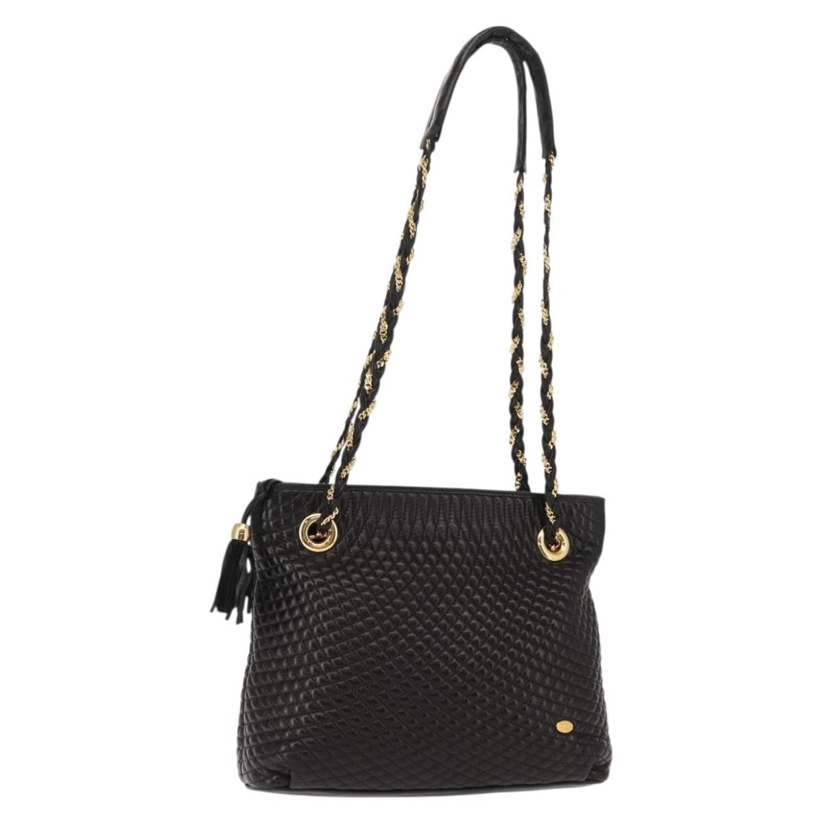 Bally Vintage Chain Shoulder Bag Quilted Leather