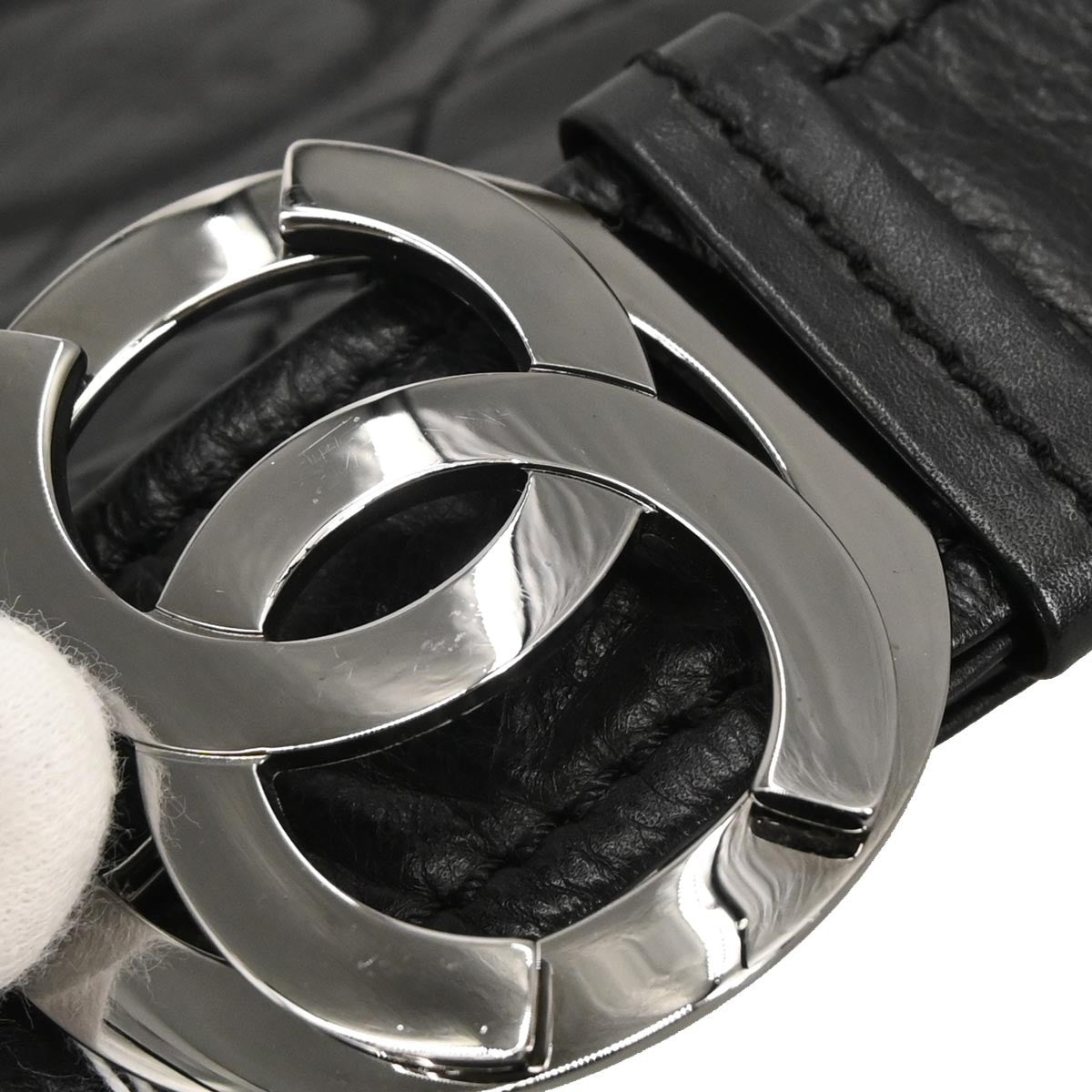 Chanel Vintage Logo Messenger Bag Quilted Aged Calfskin