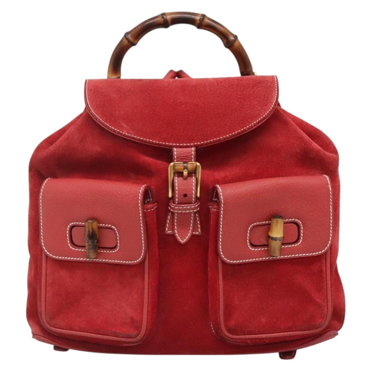 Gucci Bamboo Tassel Backpack Suede