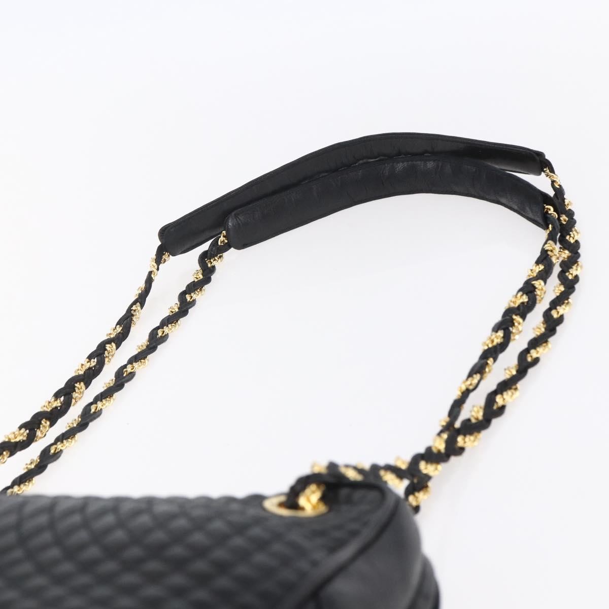 Bally Vintage Chain Shoulder Bag Quilted Leather