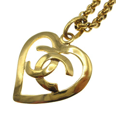 Chanel CC Heart Pendant Necklace Metal