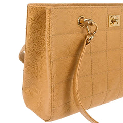 Chanel Vintage Chocolate Bar Open Tote Quilted Caviar