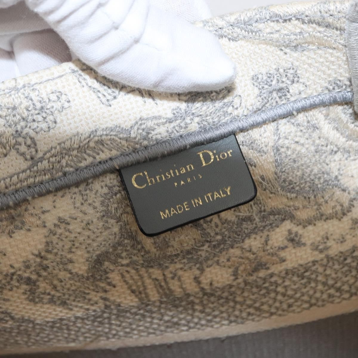 Christian Dior Book Tote Embroidered Canvas