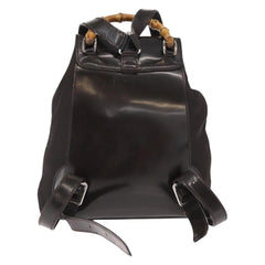 Gucci Vintage Bamboo Backpack Nylon and Patent Leather
