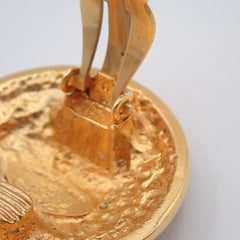 Chanel Vintage Round CC Clip-On Earrings Metal