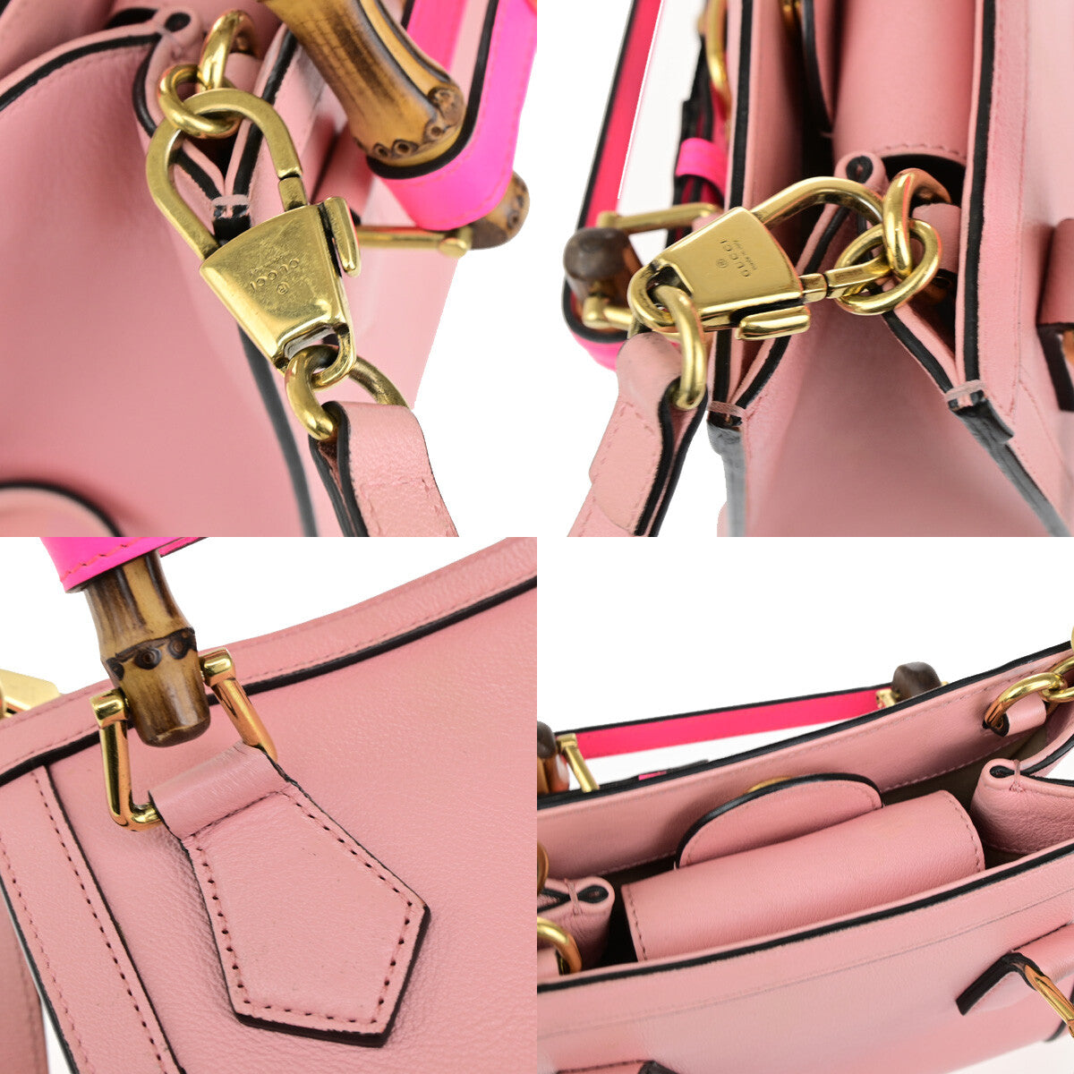 Gucci Diana NM Bamboo Handle Tote Leather