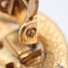 Chanel Vintage CC Round Button Clip-On Earrings Metal