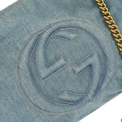 Gucci Soho Chain Strap Shoulder Bag Denim
