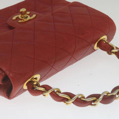 Chanel Vintage Square Chain Handle Flap Bag Quilted Lambskin