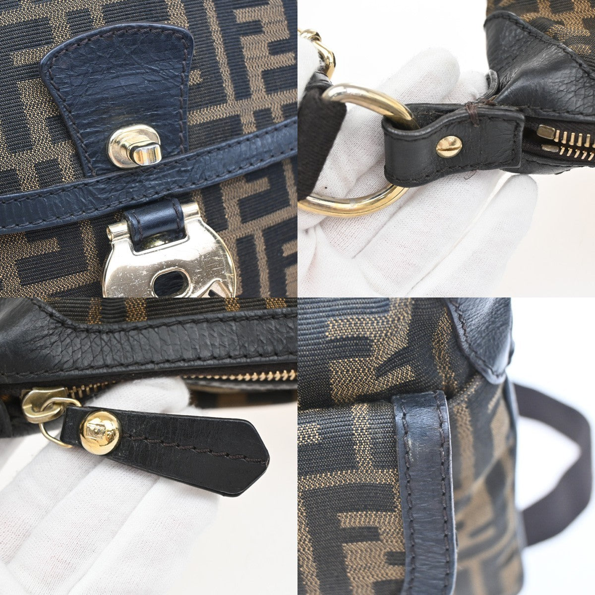 Fendi Chef Zip Crossbody Bag Zucca Canvas