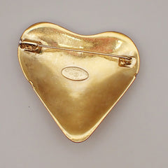 Chanel Vintage CC Heart Brooch Metal