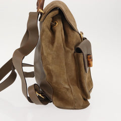Gucci Vintage Bamboo Backpack Suede