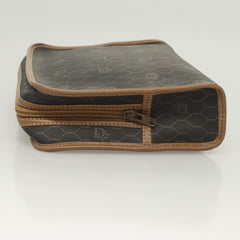 Christian Dior Vintage Honeycomb Zip Pouch Coated Canvas