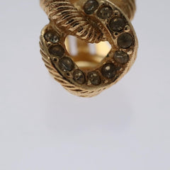 Christian Dior Vintage Chain Link Clip-On Earrings Metal with Crystals