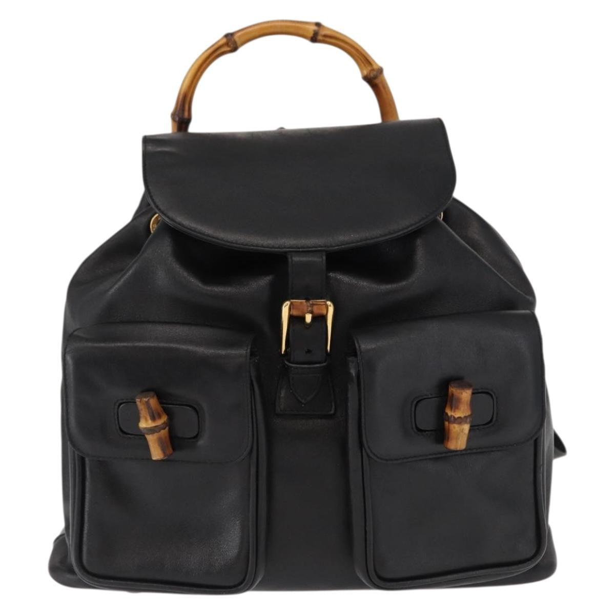 Gucci Vintage Bamboo Backpack Leather
