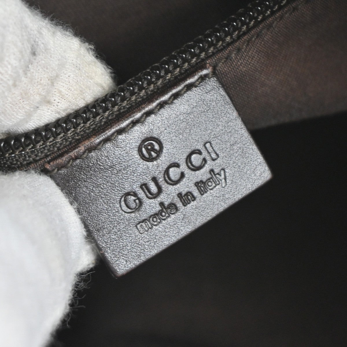 Gucci Zip Messenger Bag GG Canvas with Perforated Leather