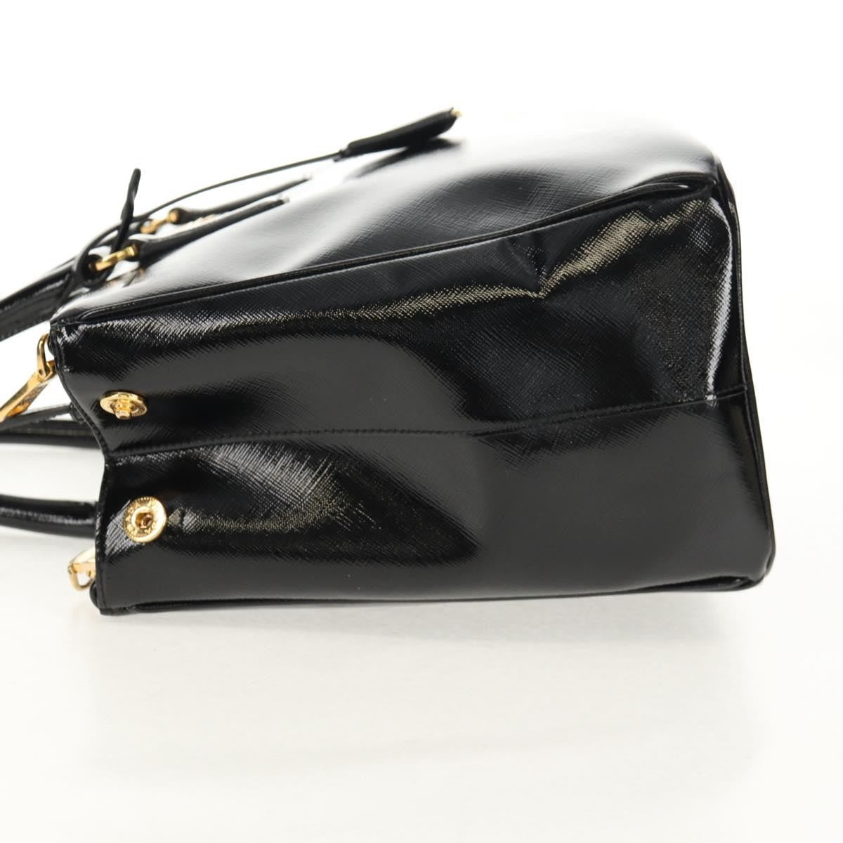 Prada Double Zip Lux Tote Vernice Saffiano Leather