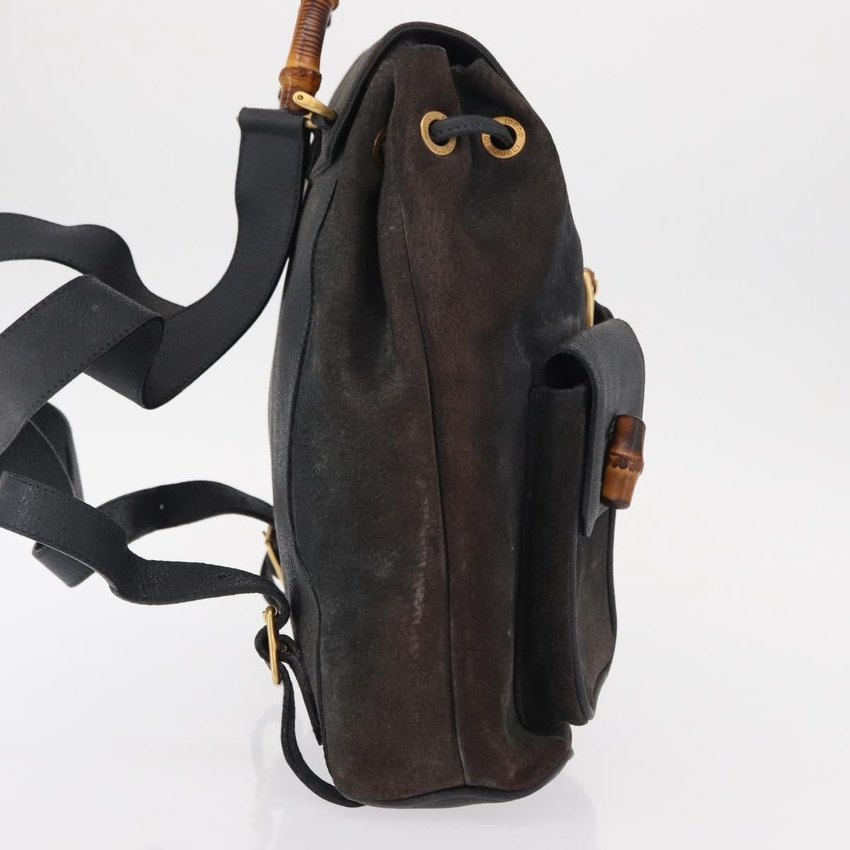 Gucci Vintage Bamboo Backpack Suede