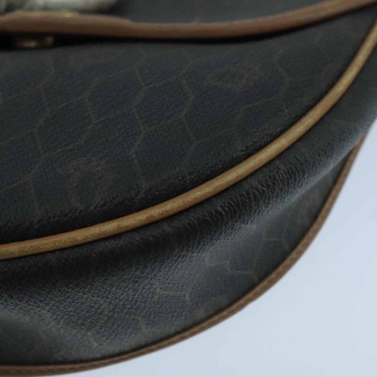 Christian Dior Vintage Honeycomb Flap Crossbody Bag Canvas and Leather