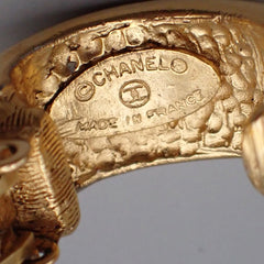 Chanel Vintage CC Round Drop Clip-On Earrings Metal