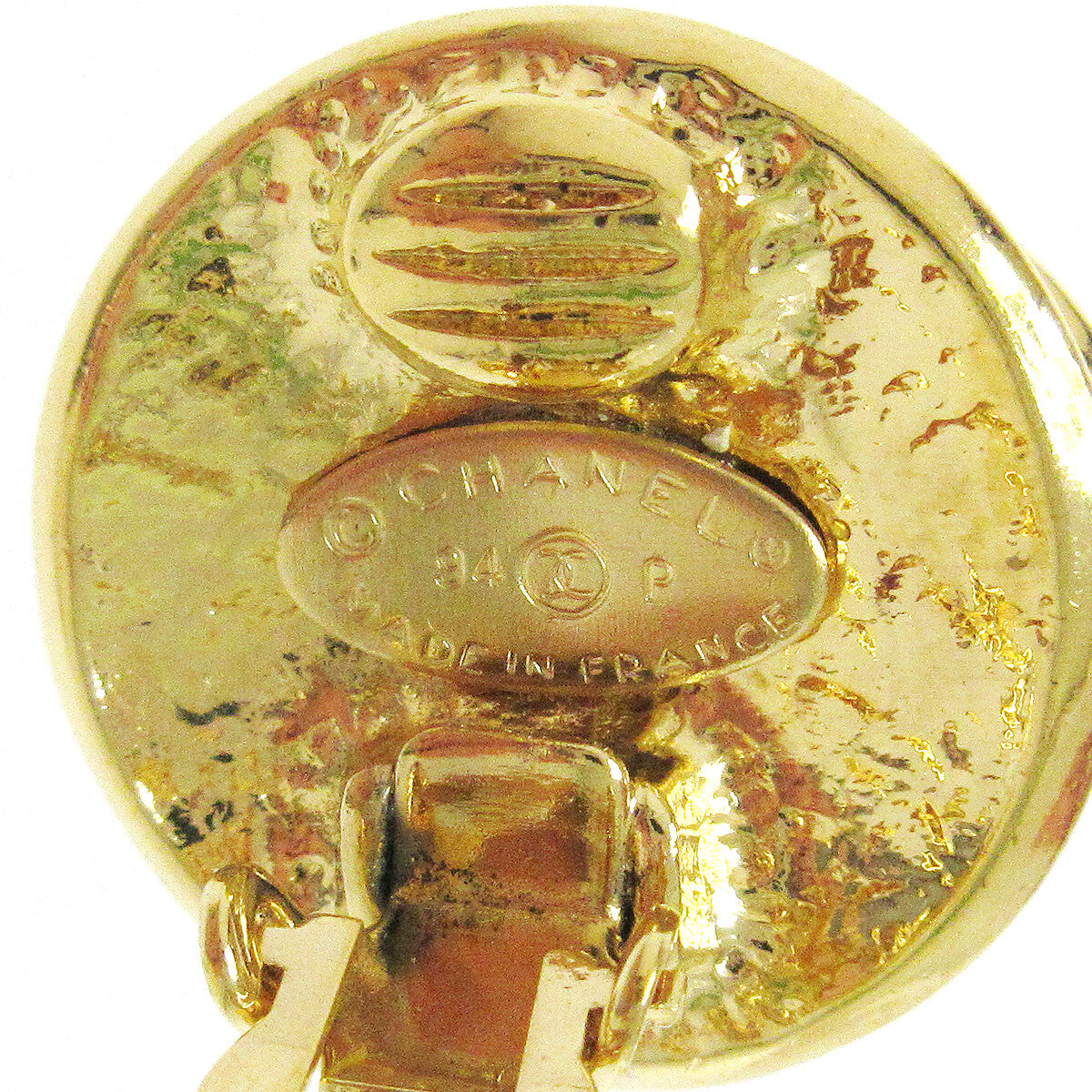 Chanel Vintage Round CC Clip-On Earrings Metal