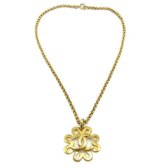 Chanel CC Flower Pendant Necklace Metal