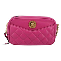 Versace Medusa Icon Front Slip Pocket Camera Bag Quilted Leather