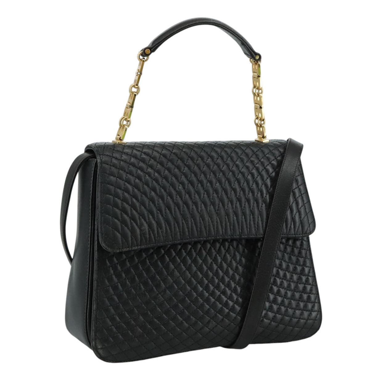 Bally Vintage Flap Handbag Quilted Leather