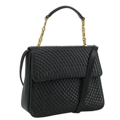Bally Vintage Flap Handbag Quilted Leather