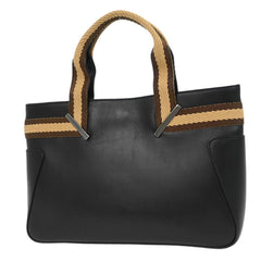 Gucci Web Handbag Leather wih Canvas