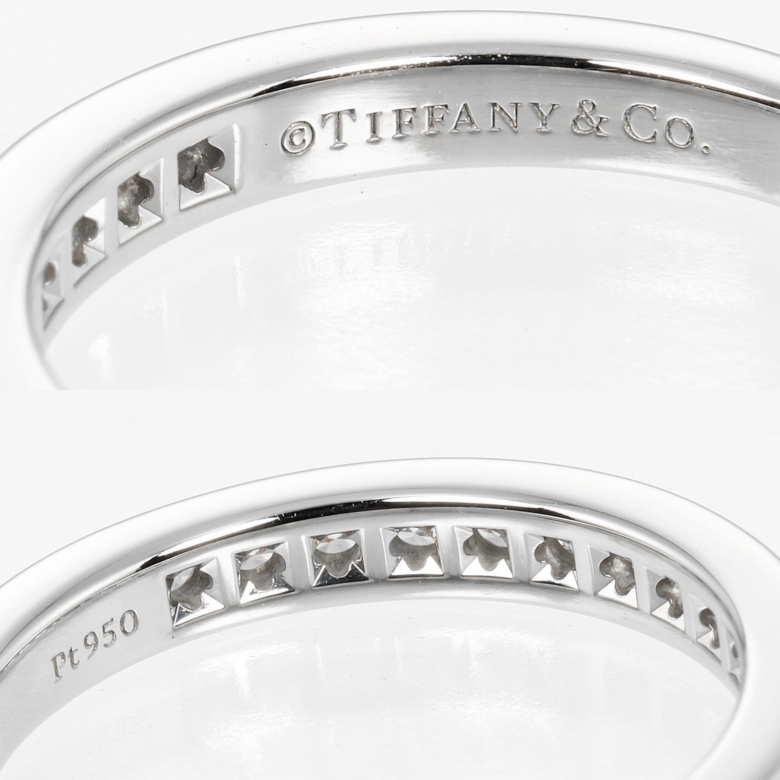 Tiffany & Co. Half Eternity Band Ring Platinum and Diamonds