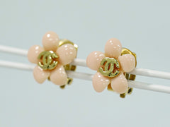 Chanel Vintage CC Flower Clip-On Earrings Metal