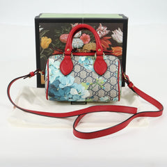 Gucci Convertible Boston Bag Blooms Print GG Coated Canvas